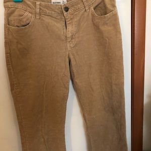 Khaki, corduroy pants.